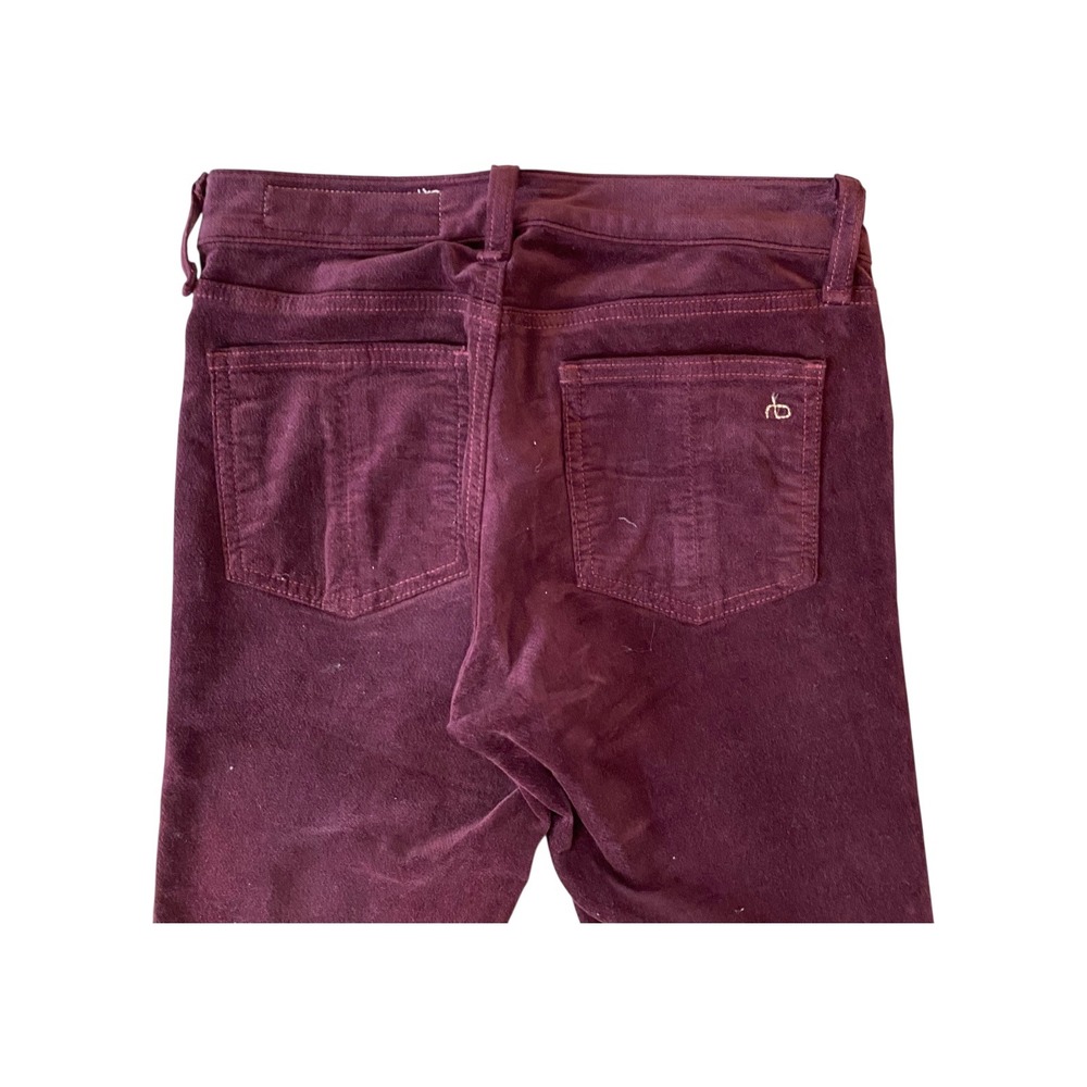 Rag‎ & Bone Burgundy Velvet Skinny Jeans Size 24 Casual Everyday Designer - Picture 8 of 8